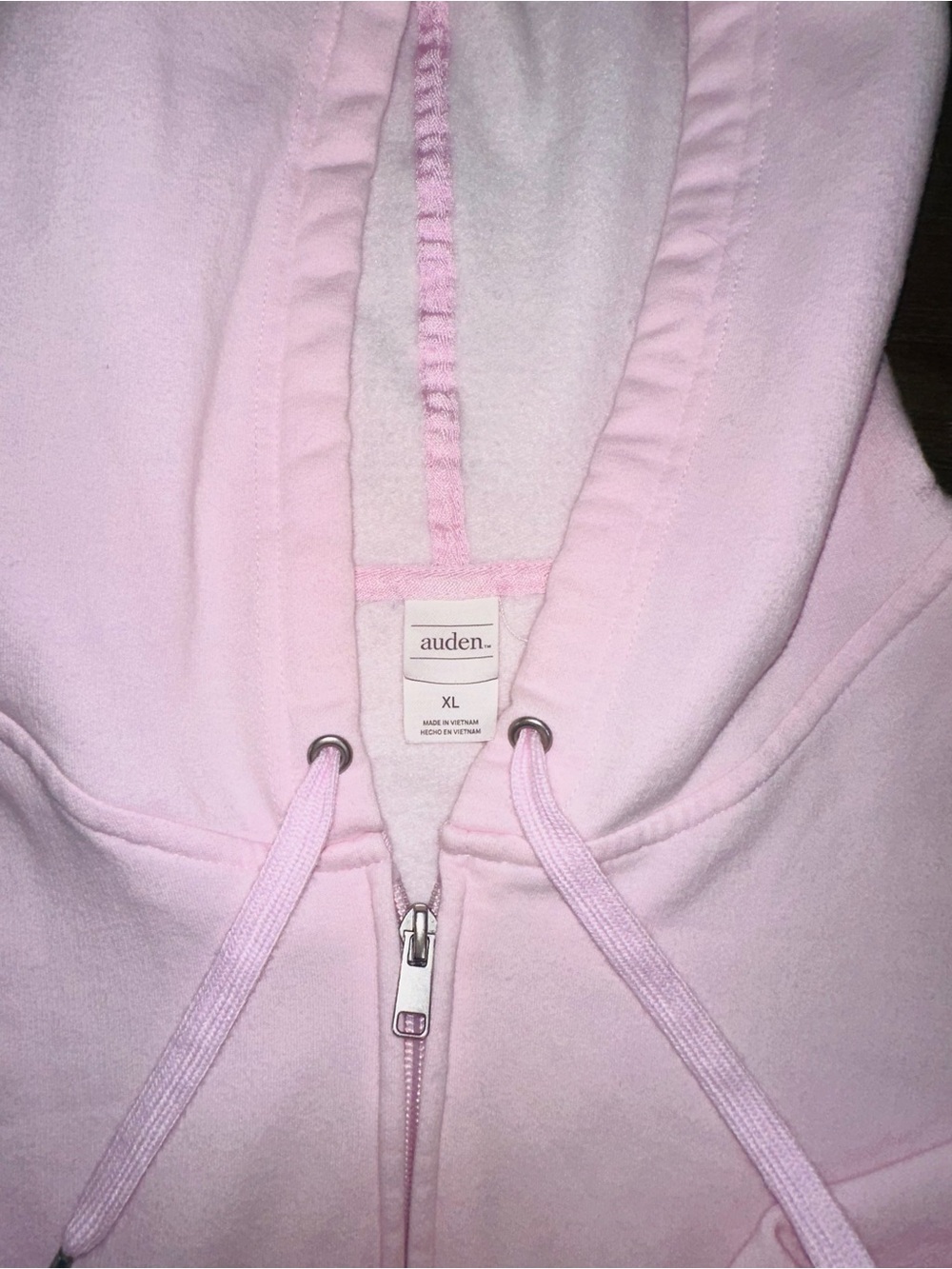 AUDEN Pink ZIP up Hoodie Sz: XL - Picture 3 of 5